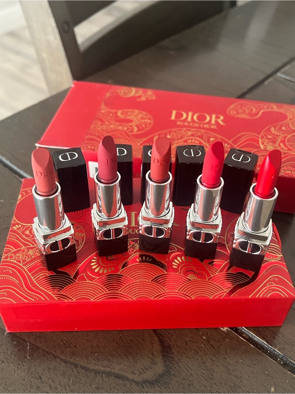 Dior Rouge Lipstick regular size Set — Assorted Red Tones